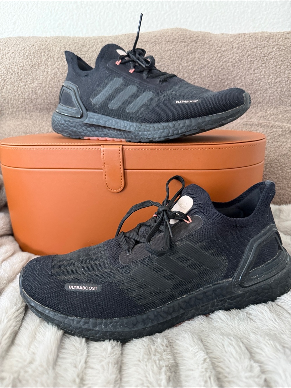 adidas Ultraboost Women’s Running Shoes - Black with Pale Pink Accents